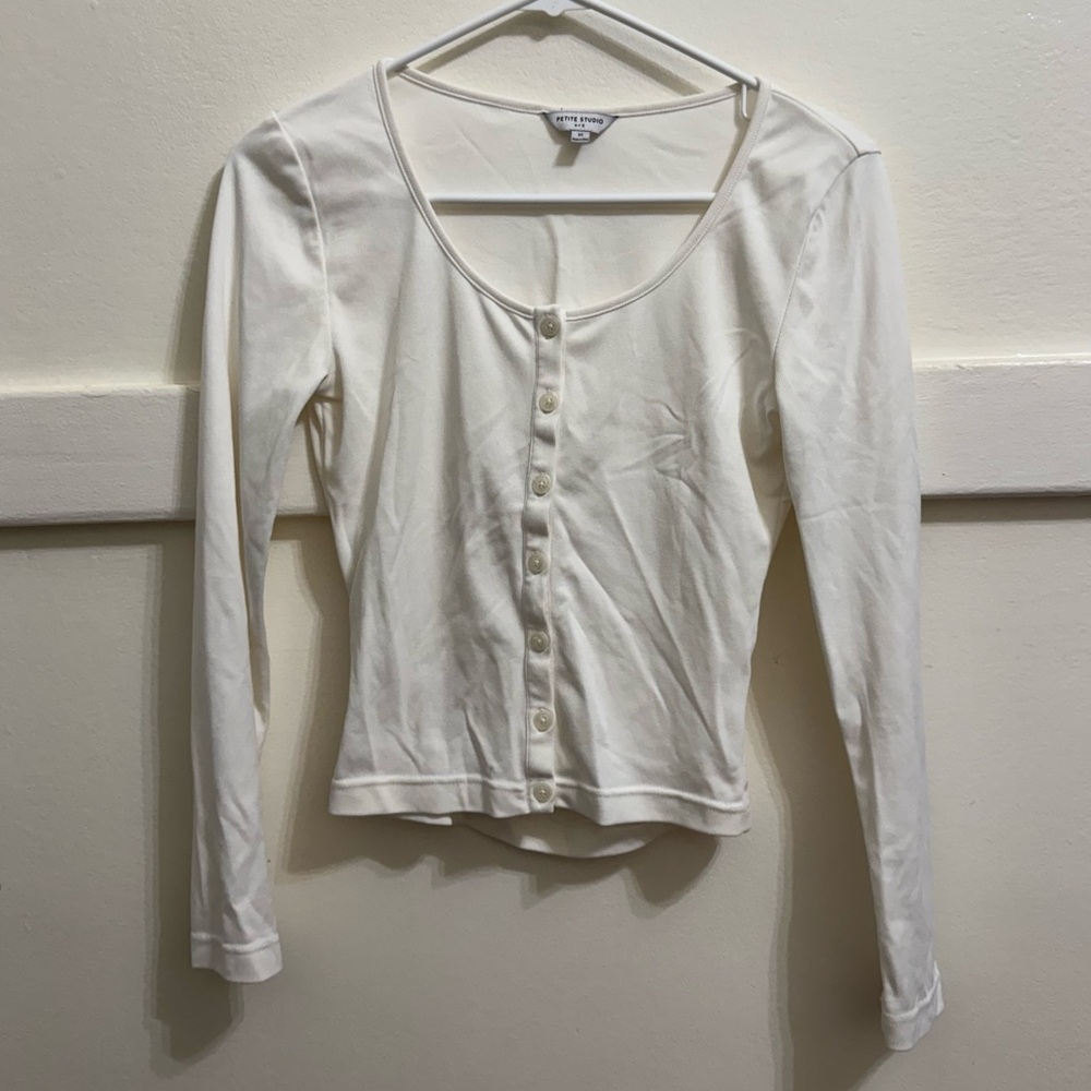 Petite Studio NYC Ivory Ava Jersey Top (XS)
